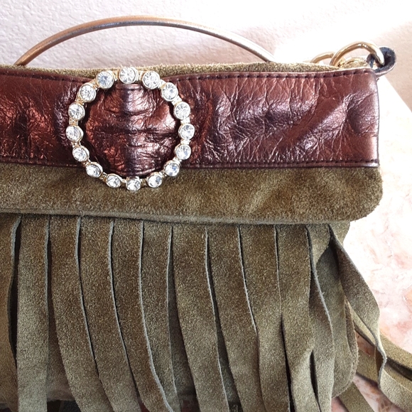 Vintage Erena Lipatova Jeweled Suede Crossbody/Shoulder/Waist Bag - Picture 2 of 8